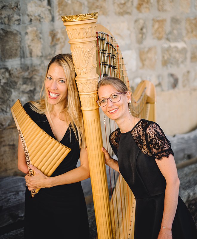 Duo flûte de pan et harpe
