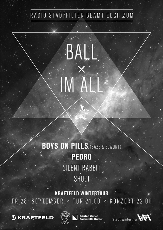 Stadtfilter-Party mit Boys On Pills (Bern) & Pedro (Winti)