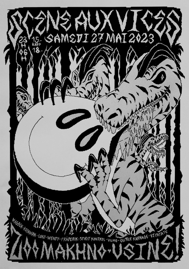 SCรNE AUX VICES : Magben + Kodaman + Loko + FRร
DERIK + Glitter Karnage + Spirit Control + Wendy + Vilmo