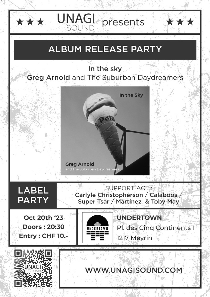 ALBUM RELEASE PARTY Greg Arnold and The Suburban Daydreamers In the sky