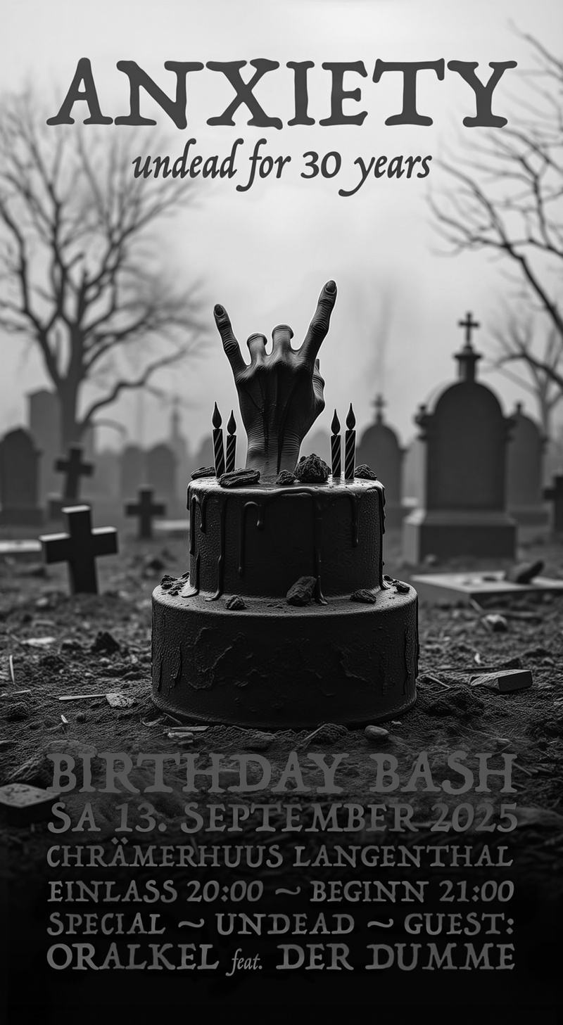 Anxiety Birthday Bash 🤘😜 🎂🔥 30 Jahre Death Rock aus Langenthal