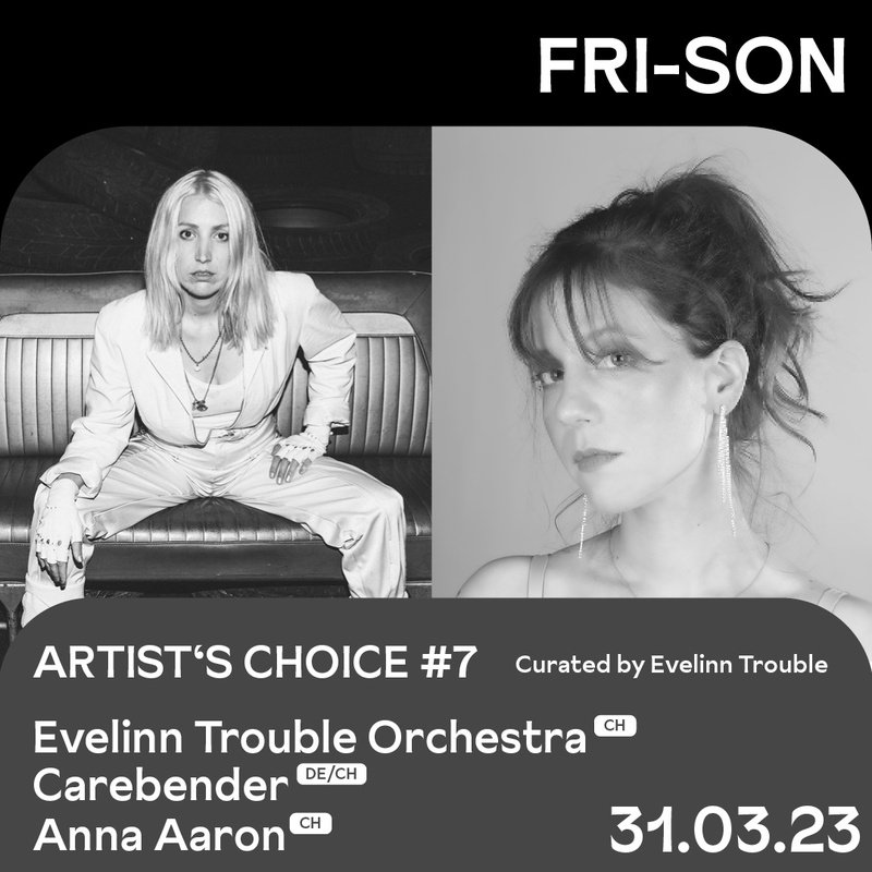 ARTIST'S CHOICE – CURATED BY EVELINN TROUBLE : EVELINN TROUBLE ORCHESTRA (CH) | CAREBENDER (DE/CH) | ANNA AARON (CH)