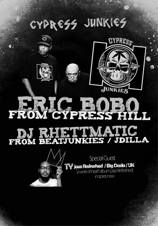 Cypress Junkies (USA/Eric Bobo & DJ Rhettmatic) & TY (UK) - HipHop, Turntablism & Percussions