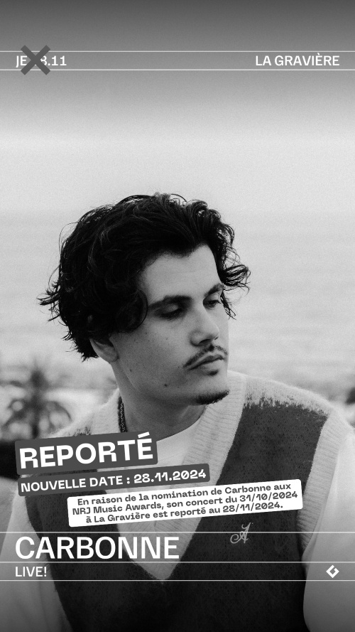 LIVE! : CARBONNE [FR] + SUPPORT TBA