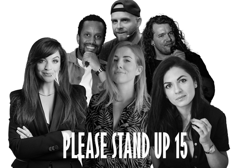Please Stand Up 15 : Inno JP (B), Farah (B), Elena (F), Barnabé (CH) et Hélène Sido (F)