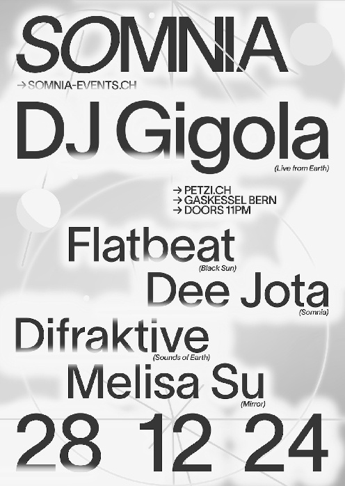 Somnia w/ Gigola (DE) Melisa Su, Difraktive, Flatbeat, DeeJota