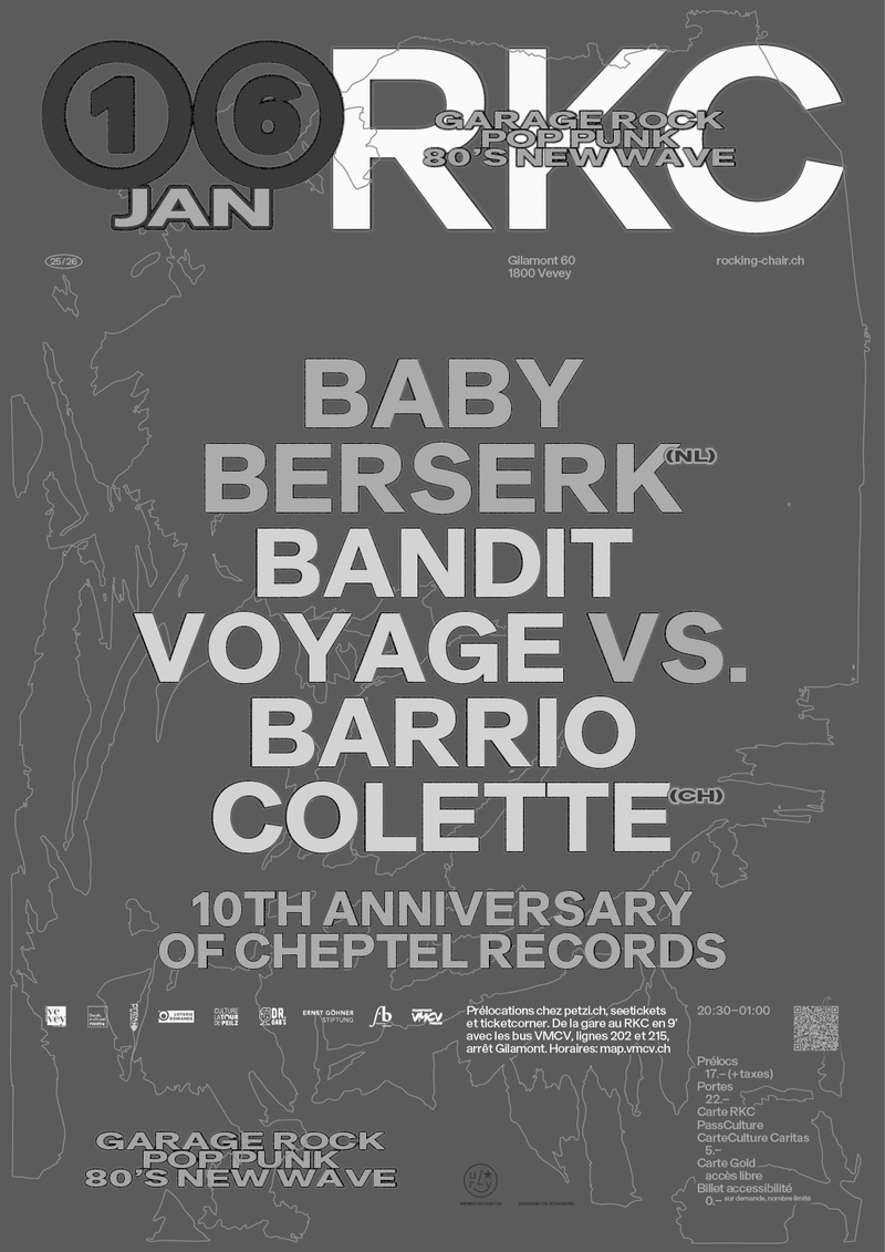Baby Berserk (NL) + Bandit Voyage vs Barrio Colette (CH) – 10 Years Cheptel Records Celebration