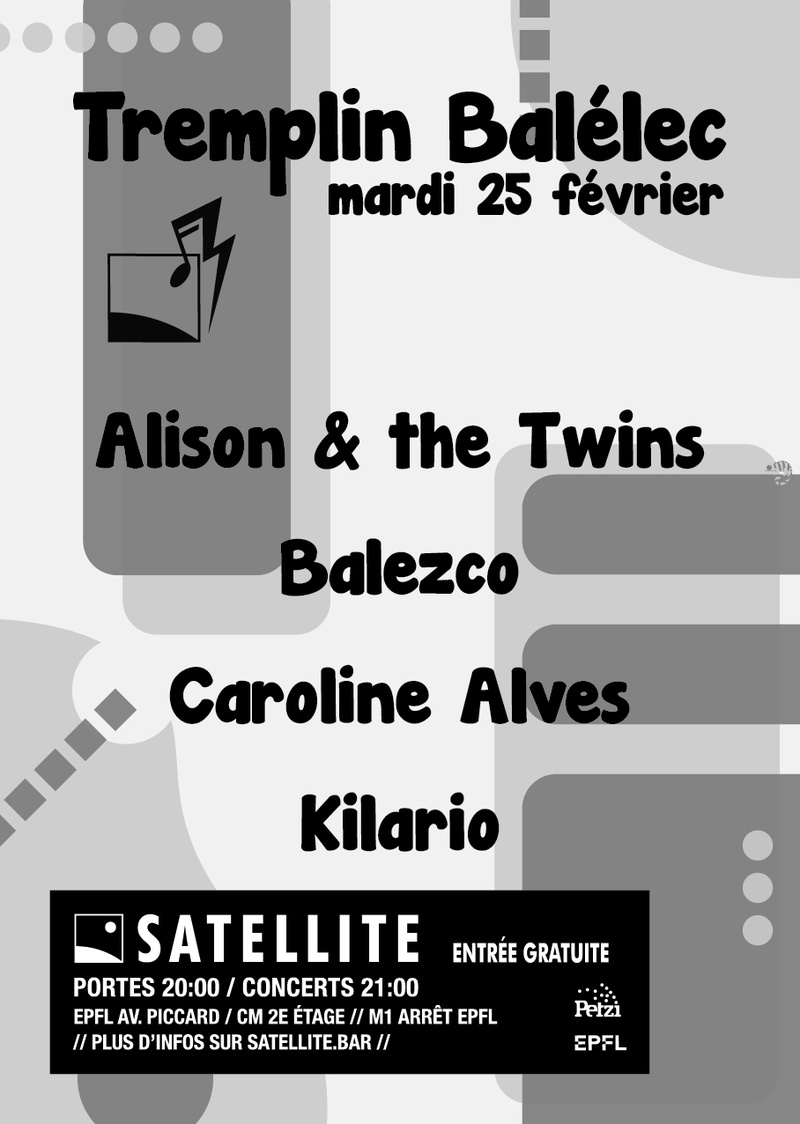 Tremplin Balélec : Alison & the Twins / Balezco / Caroline Alves / KILARIO