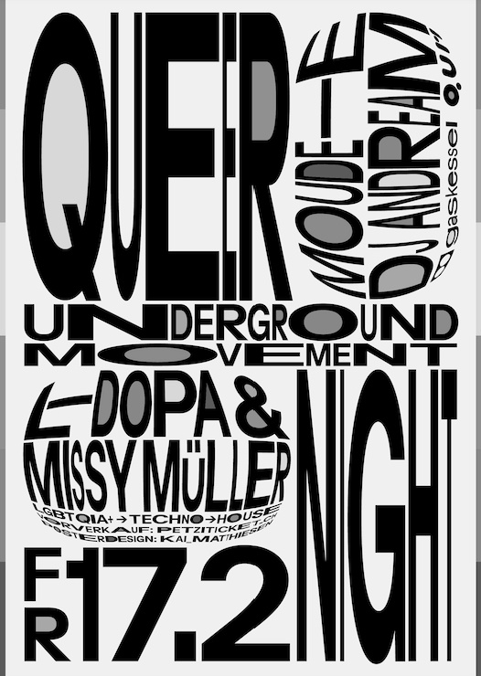Queer Underground Movement Night w/ L-Dopa, Missy Müller, moude-E, dj andream