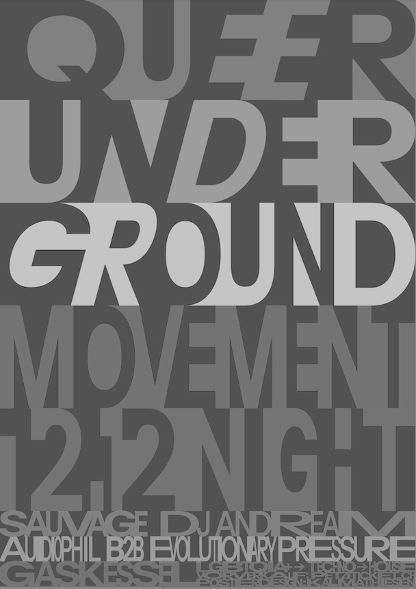 Queer Underground Movement Night w/ sauvage, dj adream, Audiophill b2b Evolutionary Pressure