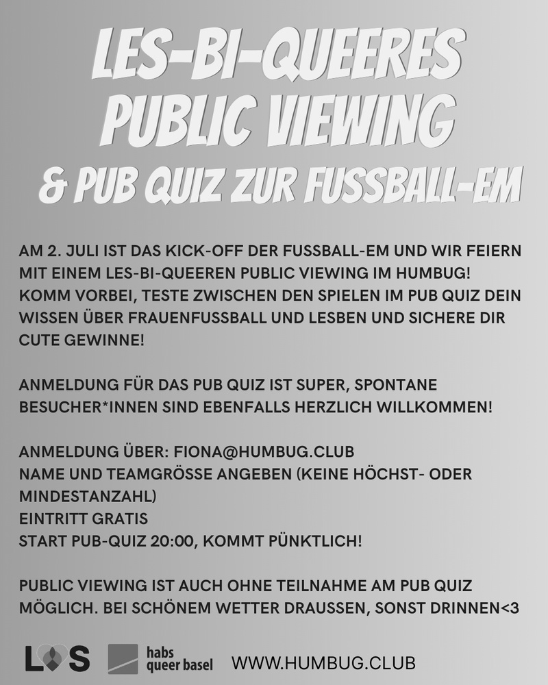 Les-Bi-Queeres Public Viewing & Pub Quiz zur Fussball-EM