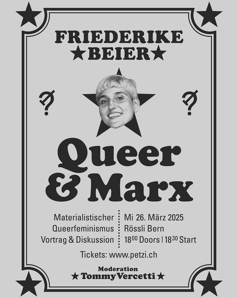 Vortrag & Diskussion: Queer & Marx mit Friederike Beier, Moderation Tommy Vercetti